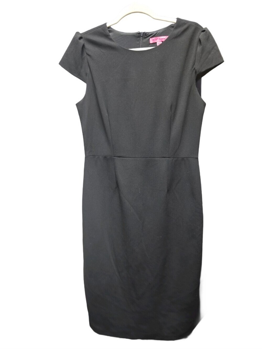 Betsey Johnson Women's Black Cap Sleeve Sheath Dress Size 10